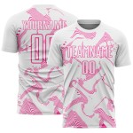 Sublimation Jersey Lines Custom White Pink Sports Curve Uniform Soccer Sublimation Jersey Lines Custom White Pink Sports Curve Uniform Soccer