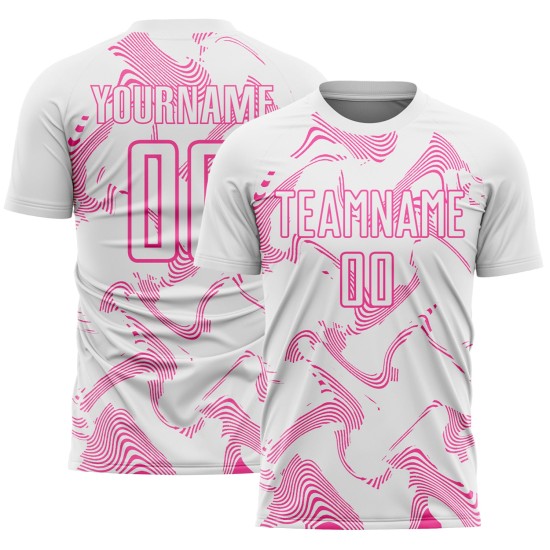 Sublimation Jersey Lines Custom White Pink Sports Curve Uniform Soccer Sublimation Jersey Lines Custom White Pink Sports Curve Uniform Soccer