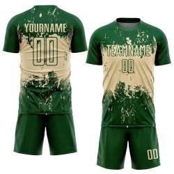 Soccer Splatter Custom Art Uniform Grunge Cream Abstract Sublimation Sports Green Jersey