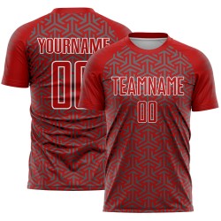 Steel Jersey Arrow Red Soccer Sublimation Uniform Geometric Custom Gray-White