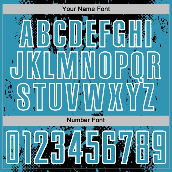 Grunge Art Black Sublimation Uniform Splatter Blue-White Soccer Jersey Custom Sports Panther Abstract