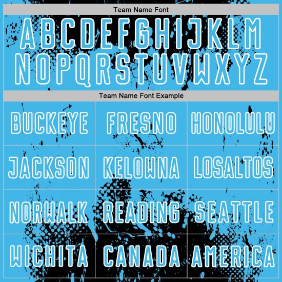 Jersey Abstract Sublimation Black Sports Custom Art Grunge Uniform Splatter Soccer Blue-White Sky