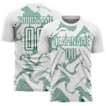 Sublimation Green Jersey Kelly Sports Custom Uniform Soccer Curve Lines White