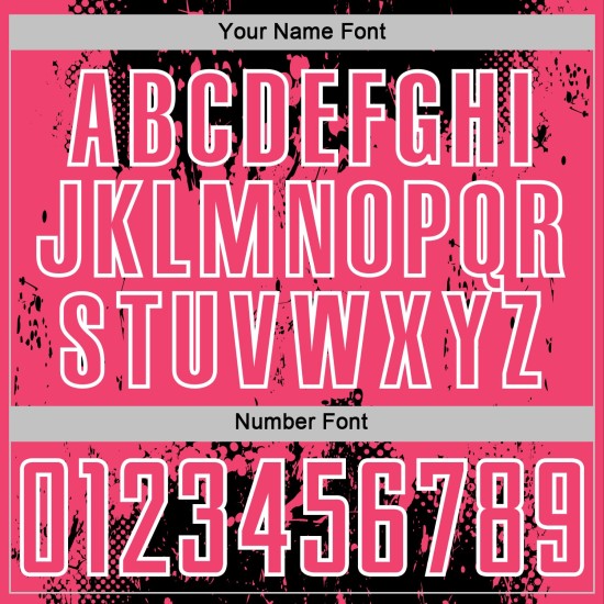 Uniform Abstract Grunge Neon Custom Sublimation Black Art Sports Soccer Jersey Pink-White Splatter