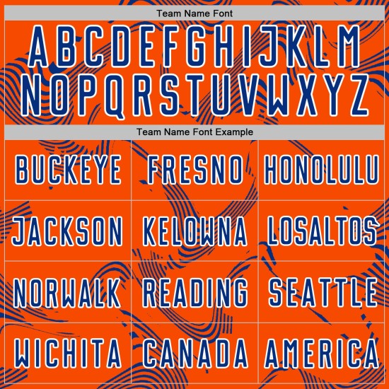 Soccer Curve Uniform Sports Orange Lines Sublimation Custom Jersey Royal-White