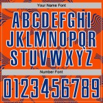 Soccer Curve Uniform Sports Orange Lines Sublimation Custom Jersey Royal-White