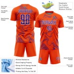 Purple-White Lines Jersey Orange Sports Sublimation Soccer Curve Custom Uniform Purple-White Lines Jersey Orange Sports Sublimation Soccer Curve Custom Uniform