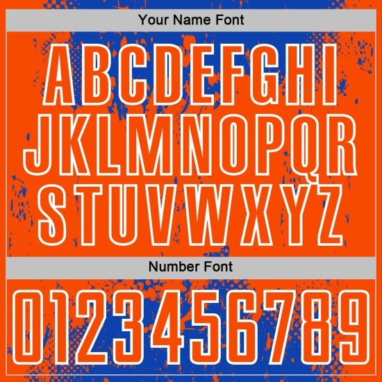 Orange-White Abstract Sports Splatter Custom Jersey Grunge Uniform Blue Soccer Thunder Sublimation Art Orange-White Abstract Sports Splatter Custom Jersey Grunge Uniform Blue Soccer Thunder Sublimation Art
