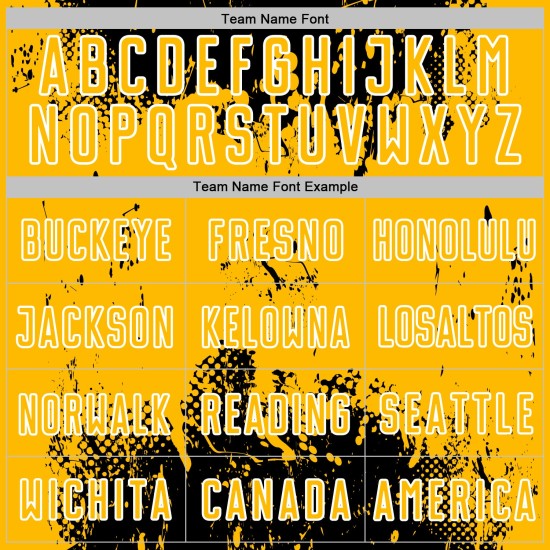 Abstract Custom Grunge Gold-White Sports Uniform Jersey Black Art Soccer Sublimation Splatter Abstract Custom Grunge Gold-White Sports Uniform Jersey Black Art Soccer Sublimation Splatter