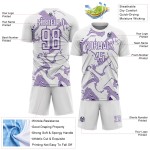 Sublimation Uniform Curve Soccer Jersey White Custom Sports Lines Purple Sublimation Uniform Curve Soccer Jersey White Custom Sports Lines Purple