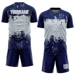 Art Silver-White Sublimation Soccer Grunge Uniform Sports Custom Jersey Abstract Splatter Navy Art Silver-White Sublimation Soccer Grunge Uniform Sports Custom Jersey Abstract Splatter Navy