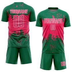 Abstract Neon Soccer Kelly Sublimation Grunge Green Custom Sports Pink-White Jersey Splatter Art Uniform Abstract Neon Soccer Kelly Sublimation Grunge Green Custom Sports Pink-White Jersey Splatter Art Uniform