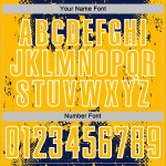 Sports Custom Grunge Jersey Gold-White Splatter Art Abstract Sublimation Soccer Uniform Navy Sports Custom Grunge Jersey Gold-White Splatter Art Abstract Sublimation Soccer Uniform Navy