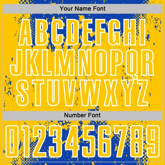 Uniform Custom Yellow-White Abstract Sublimation Jersey Art Blue Splatter Sports Thunder Soccer Grunge Uniform Custom Yellow-White Abstract Sublimation Jersey Art Blue Splatter Sports Thunder Soccer Grunge