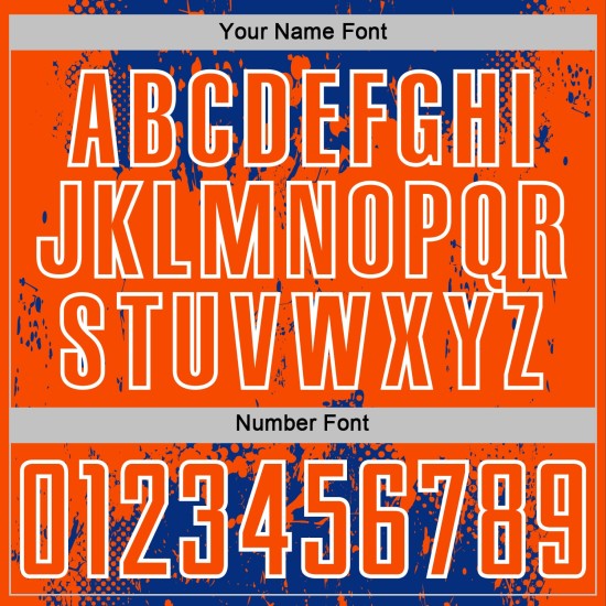 Jersey Sublimation Sports Uniform Abstract Grunge Custom Art Orange-White Royal Soccer Splatter Jersey Sublimation Sports Uniform Abstract Grunge Custom Art Orange-White Royal Soccer Splatter