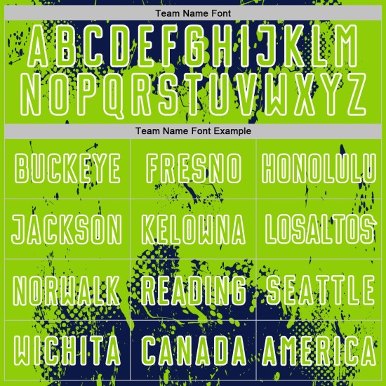 Soccer Sublimation Jersey Uniform Custom Navy Grunge Sports Abstract Art Neon Splatter Green-White Soccer Sublimation Jersey Uniform Custom Navy Grunge Sports Abstract Art Neon Splatter Green-White