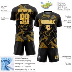Curve Custom Black Uniform Lines Jersey Sublimation Soccer Gold-White Sports