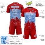 Grunge Splatter Blue-White Soccer Red Custom Abstract Sublimation Uniform Sports Art Jersey Light Grunge Splatter Blue-White Soccer Red Custom Abstract Sublimation Uniform Sports Art Jersey Light