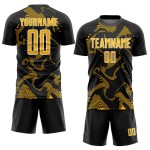 Curve Custom Black Uniform Lines Jersey Sublimation Soccer Gold-White Sports