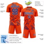 Soccer Curve Uniform Sports Orange Lines Sublimation Custom Jersey Royal-White