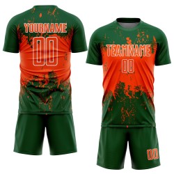 Art Soccer Uniform Sports Orange-White Custom Sublimation Grunge Splatter Abstract Jersey Green Art Soccer Uniform Sports Orange-White Custom Sublimation Grunge Splatter Abstract Jersey Green