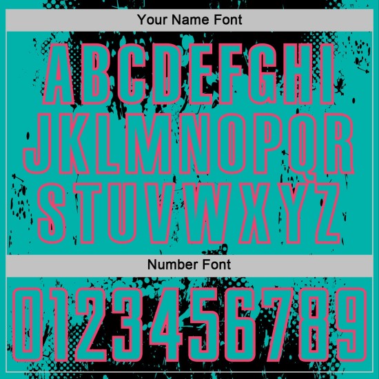 Uniform Black Sports Grunge Jersey Sublimation Abstract Aqua-Neon Splatter Soccer Pink Art Custom