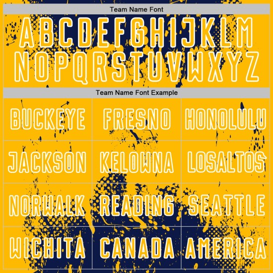 Sports Custom Grunge Jersey Gold-White Splatter Art Abstract Sublimation Soccer Uniform Navy Sports Custom Grunge Jersey Gold-White Splatter Art Abstract Sublimation Soccer Uniform Navy