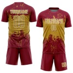 Sports Splatter Crimson Grunge Uniform Jersey Old Abstract Gold-White Sublimation Art Custom Soccer Sports Splatter Crimson Grunge Uniform Jersey Old Abstract Gold-White Sublimation Art Custom Soccer