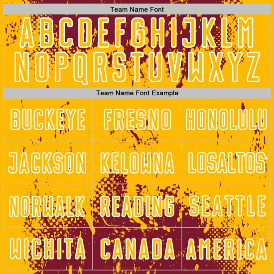 Custom Jersey Splatter Abstract Sports Gold-White Crimson Uniform Grunge Sublimation Soccer Art Custom Jersey Splatter Abstract Sports Gold-White Crimson Uniform Grunge Sublimation Soccer Art