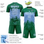 Kelly Light Sublimation Soccer Jersey Grunge Art Uniform Green Custom Blue-White Abstract Sports Splatter Kelly Light Sublimation Soccer Jersey Grunge Art Uniform Green Custom Blue-White Abstract Sports Splatter