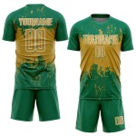 Sublimation Green Splatter Abstract Uniform Gold-White Old Art Grunge Custom Jersey Sports Kelly Soccer Sublimation Green Splatter Abstract Uniform Gold-White Old Art Grunge Custom Jersey Sports Kelly Soccer
