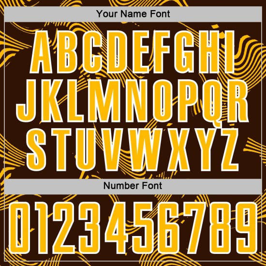 Custom Jersey Brown Gold-White Lines Curve Uniform Sublimation Sports Soccer Custom Jersey Brown Gold-White Lines Curve Uniform Sublimation Sports Soccer