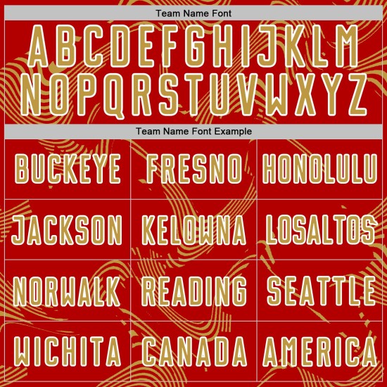 Red Jersey Soccer Sublimation Gold-White Custom Curve Uniform Old Sports Lines