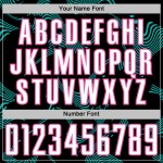 Sports Uniform White Sublimation Black Custom Soccer Aqua-Pink Curve Jersey Lines