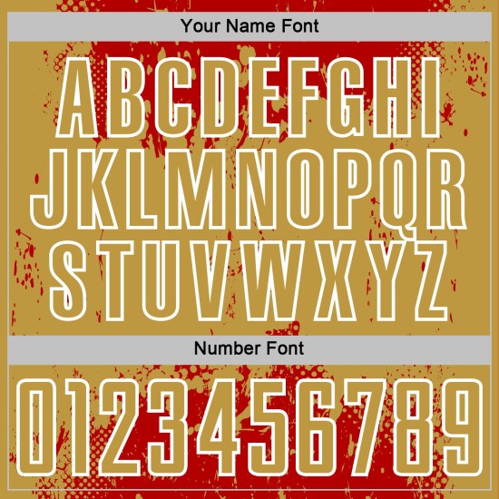 Soccer Gold-White Art Grunge Old Splatter Sports Abstract Custom Jersey Sublimation Red Uniform Soccer Gold-White Art Grunge Old Splatter Sports Abstract Custom Jersey Sublimation Red Uniform