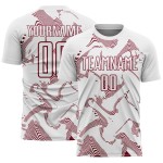 Custom Sublimation Lines White Uniform Curve Crimson Jersey Soccer Sports Custom Sublimation Lines White Uniform Curve Crimson Jersey Soccer Sports