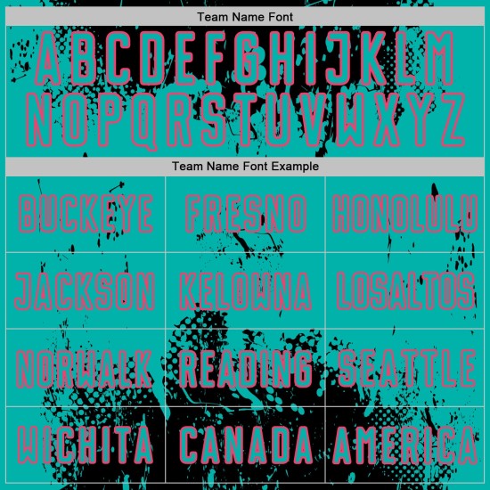 Uniform Black Sports Grunge Jersey Sublimation Abstract Aqua-Neon Splatter Soccer Pink Art Custom