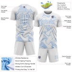 Light Jersey Sublimation Uniform Curve Sports Soccer Custom Blue Lines White