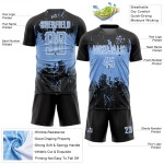 Art Jersey Grunge Sublimation Custom Black Abstract Splatter Sports Soccer Blue-White Uniform Light Art Jersey Grunge Sublimation Custom Black Abstract Splatter Sports Soccer Blue-White Uniform Light