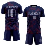 Crimson-White Sports Uniform Jersey Navy Soccer Sublimation Lines Custom Curve