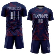 Crimson-White Sports Uniform Jersey Navy Soccer Sublimation Lines Custom Curve Crimson-White Sports Uniform Jersey Navy Soccer Sublimation Lines Custom Curve