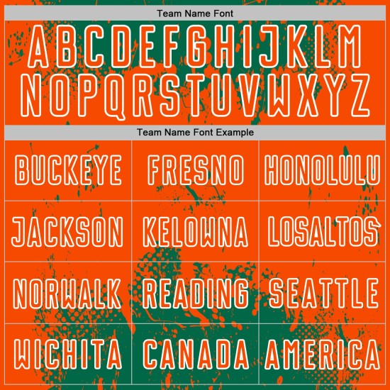 Uniform Sports Art Green Custom Sublimation Orange-White Kelly Splatter Soccer Grunge Abstract Jersey Uniform Sports Art Green Custom Sublimation Orange-White Kelly Splatter Soccer Grunge Abstract Jersey