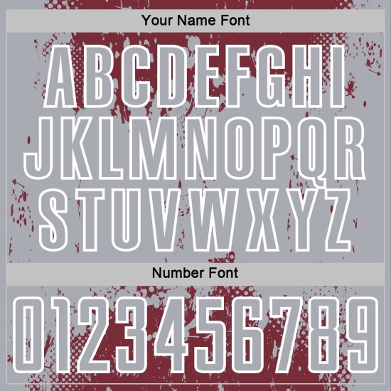 Custom Soccer Splatter Sublimation Burgundy Jersey Gray-White Sports Grunge Art Abstract Uniform