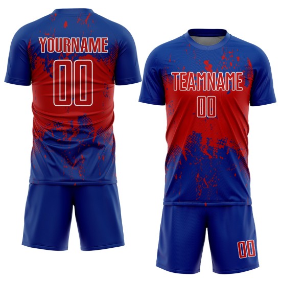 Splatter Red-White Sublimation Jersey Grunge Soccer Abstract Sports Art Custom Uniform Royal Splatter Red-White Sublimation Jersey Grunge Soccer Abstract Sports Art Custom Uniform Royal