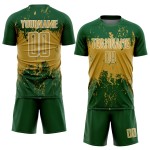 Old Grunge Soccer Splatter Abstract Art Custom Sports Gold-White Jersey Sublimation Uniform Green Old Grunge Soccer Splatter Abstract Art Custom Sports Gold-White Jersey Sublimation Uniform Green