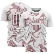 Curve Uniform Jersey Soccer White Sublimation Sports Burgundy Custom Lines