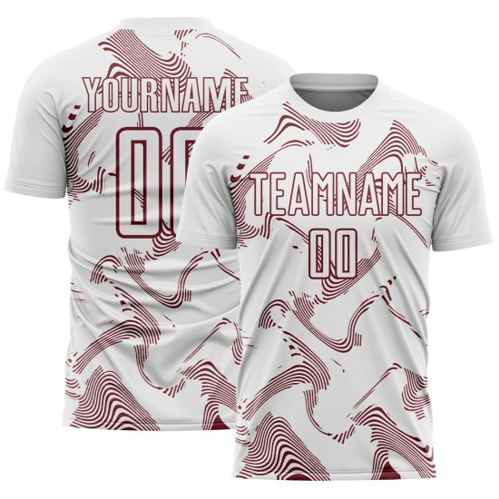 Curve Uniform Jersey Soccer White Sublimation Sports Burgundy Custom Lines Curve Uniform Jersey Soccer White Sublimation Sports Burgundy Custom Lines