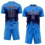 Sublimation Blue Navy-White Art Jersey Uniform Custom Abstract Splatter Soccer Sports Grunge Powder