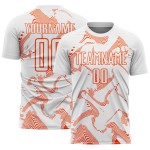 Lines Sports Soccer Custom Jersey Uniform Curve White Sublimation Orange