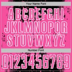 Grunge Uniform Soccer Custom Abstract Jersey Sublimation Art Sports Black Pink-White Splatter